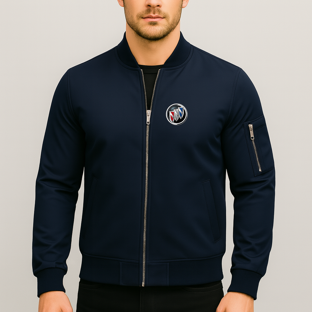 Men’s Buick Motorsports Car Lightweight Bomber Jacket Windbreaker Softshell Varsity Jacket Coat